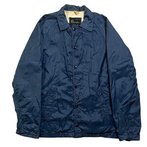 Vintage Champion Jacket Mens Small Blue Watkinson Snap Windbreaker Nylon 60s 70s